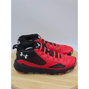Under Armour Lockdown 5 3023533-601 Red Basketball Shoes Sneakers Boys Youth 6.5